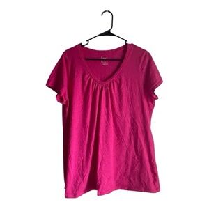 JMS Women's Size 1X 16W Pink V-Neck Top